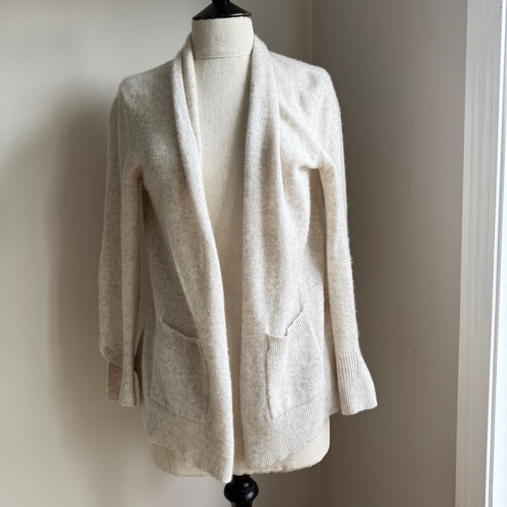 White + Warren Cashmere Luxe Placket Open Cardigan